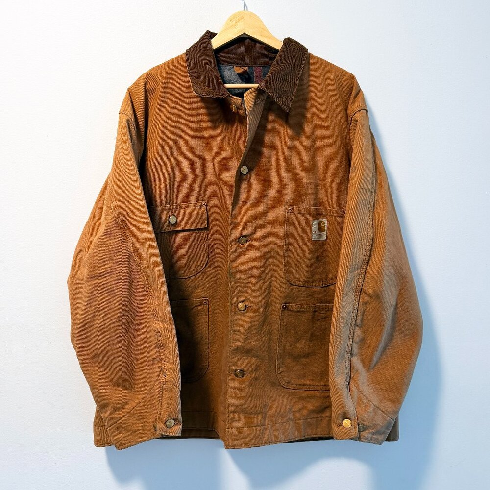 Carhartt Blanket Lined Chore Coat Made in USA Large (Size 50) - Vintage 1982